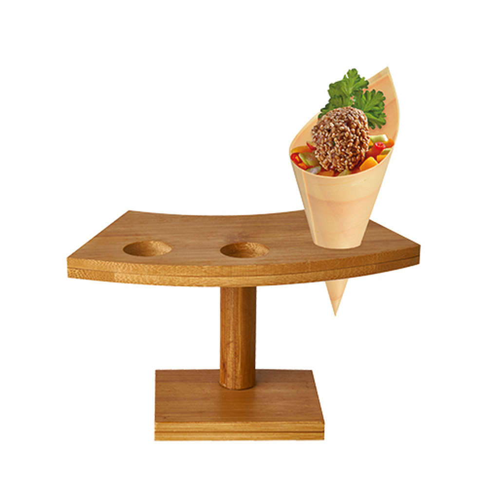 Papstar Tray, Bambus "pure" 9 cm x 16 cm x 7,6 cm für 3 Spitztüten