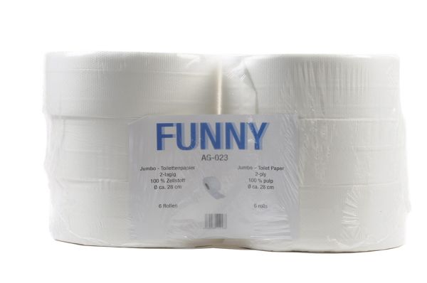 Plock Mini Jumbo-Toilettenpapier 2lg. Tissue 6 Rollen Innenabw. Lagerabverkauf