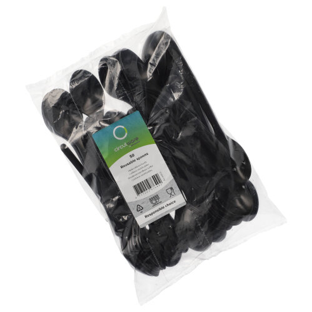 Papstar "Circulware" Mehrweg-Löffel PP-MF 18,5 cm schwarz extra stabil