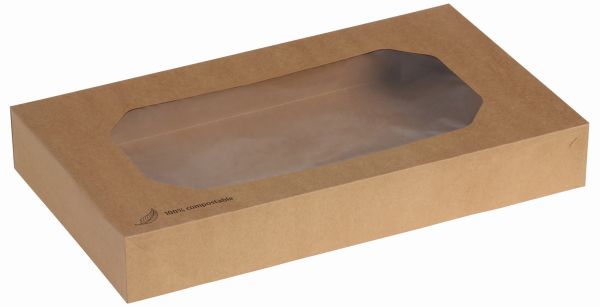 Pacovis Transport Box Kraft ''L'', m. PLA Sichtfenster 56x32x