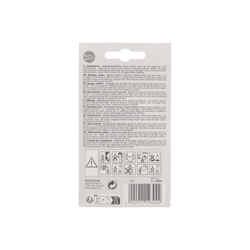 Papstar Zahlenkerze 7,3 cm weiss "4" mit rotem Rand