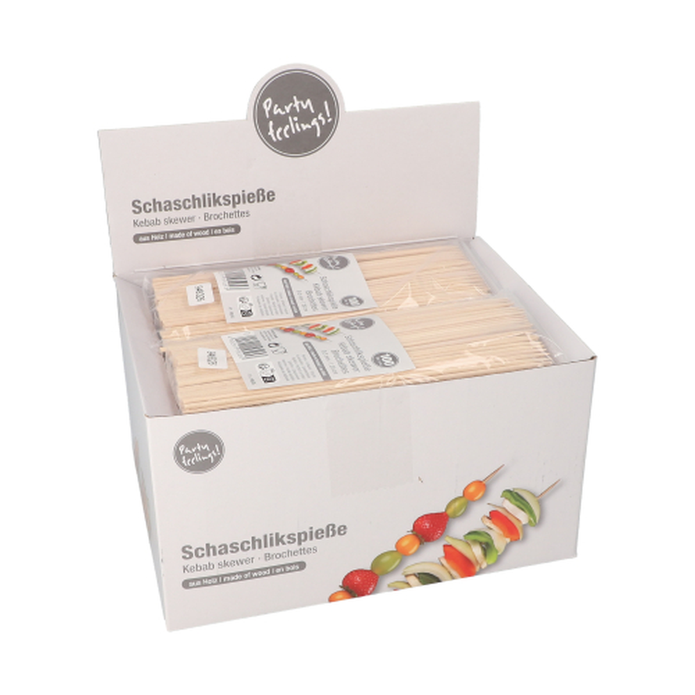 Papstar Schaschlikspieße, Holz Ø 3 mm · 20 cm