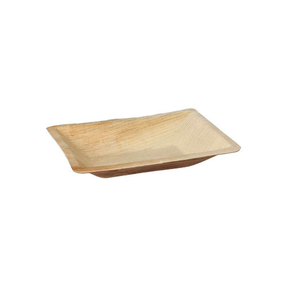 Papstar Teller Palmblatt "pure" eckig 3 cm x 17 cm x 12 cm natur