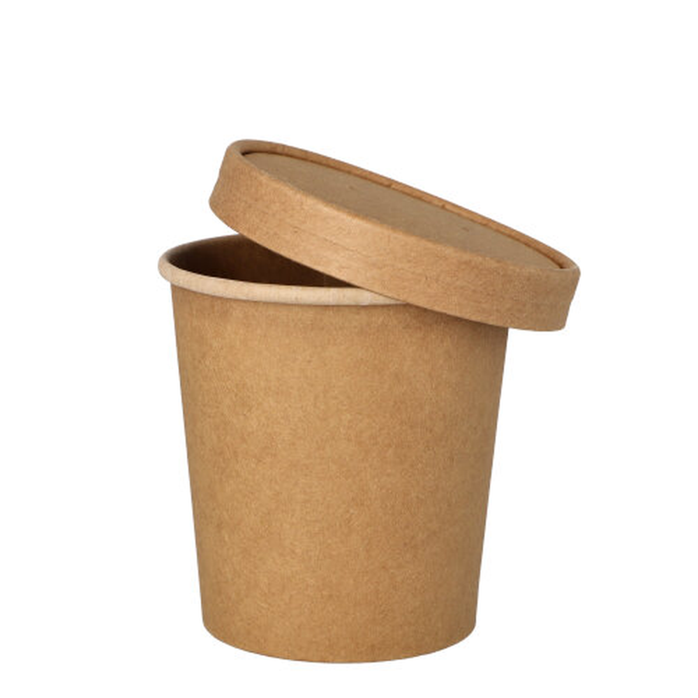 Papstar Suppenbecher, Pappe rund 470 ml Ø 9,8 cm · 10 cm braun