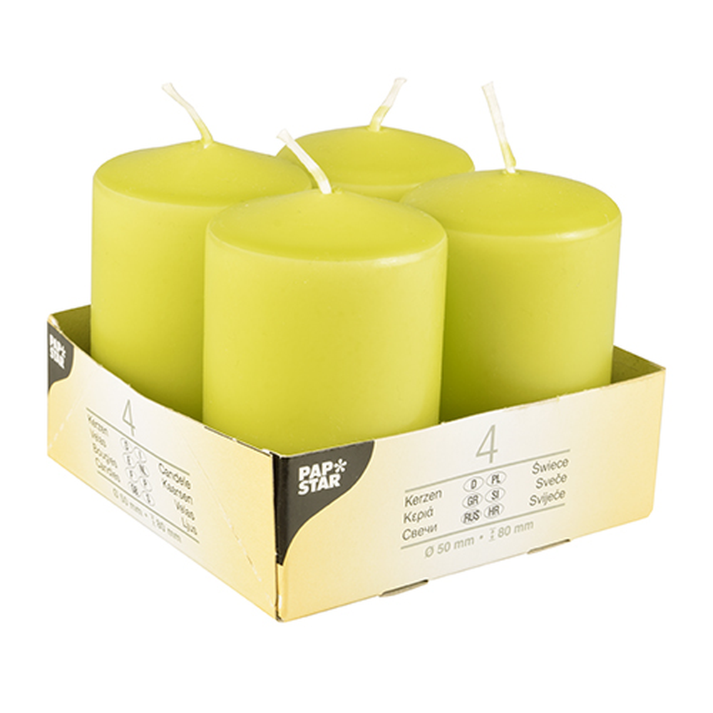 Papstar Stumpenkerzen Ø 50 mm · 80 mm kiwi