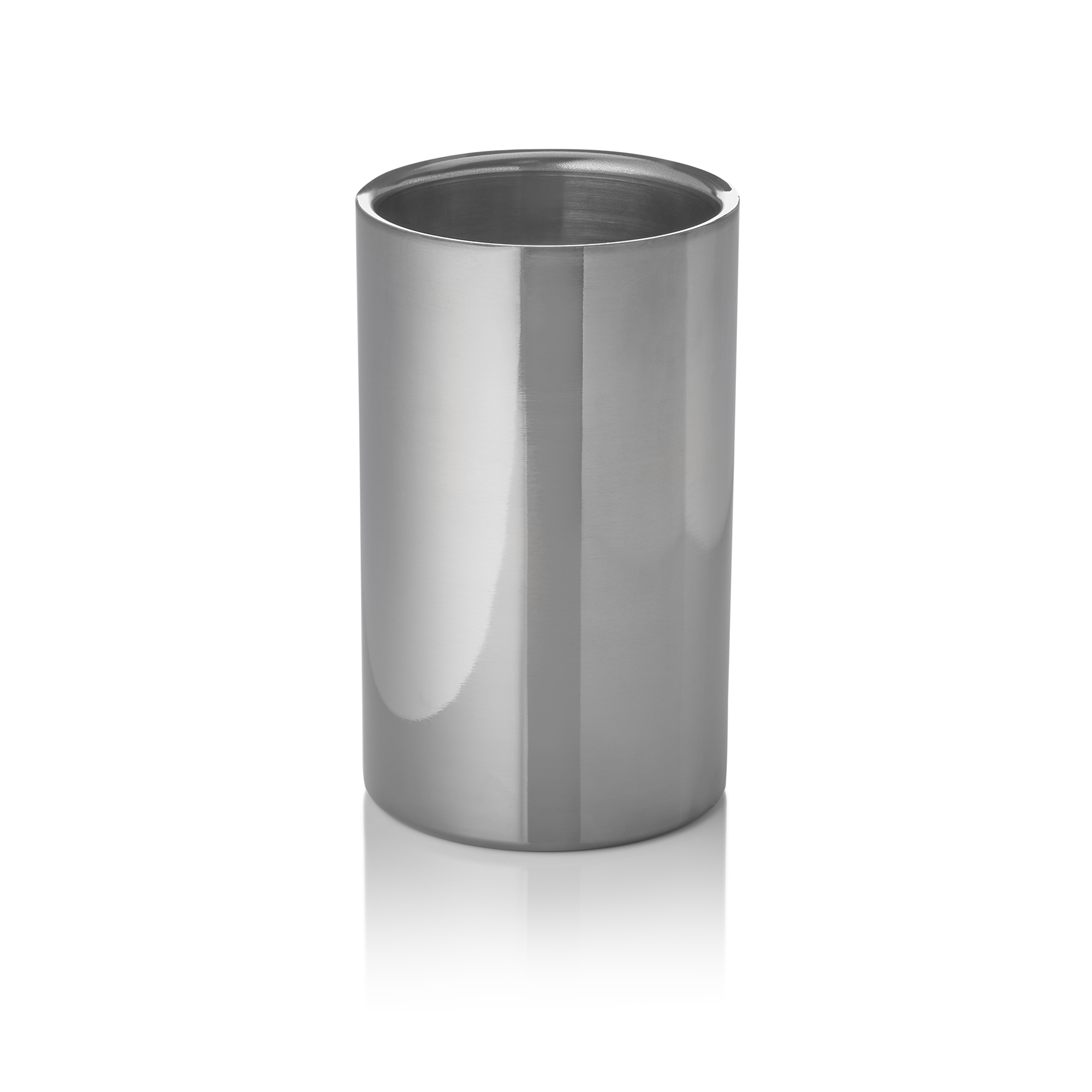 WAS Flaschenkühler, Ø 12 cm, Höhe 19 cm, gun metal, doppelwandig, Chromnickelsta