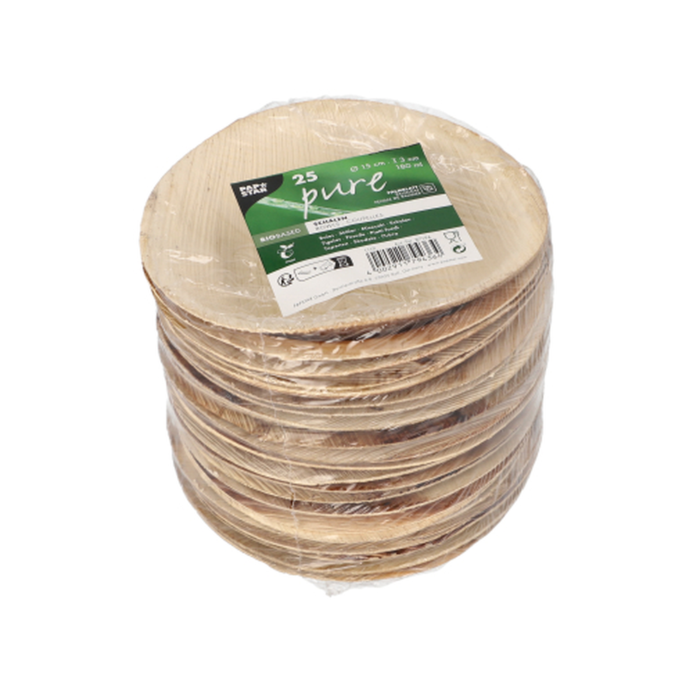 Papstar Schalen, Palmblatt "pure" rund 180 ml Ø 15 cm · 3 cm