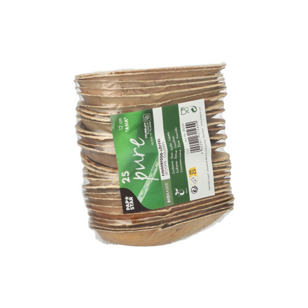 Papstar Fingerfood - Löffel, Palmblatt "pure" 12 cm "Asia"