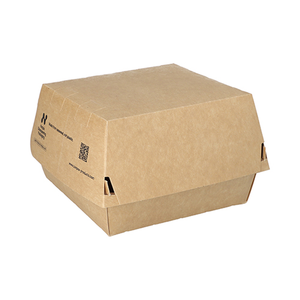 Papstar Burgerboxen, Pappe "NOTPLA" 7,8 cm x 11,5 cm x 11 cm braun