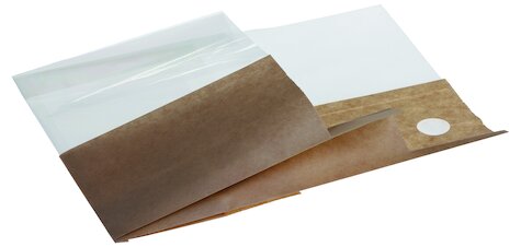 Pacovis Snackbeutel 18x7/5x13cm+10cm, Halb Papier, Halb Folie