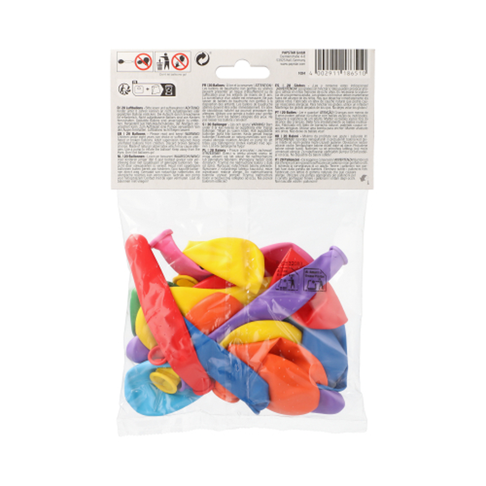 Papstar Luftballons farbig sortiert "verschiedene Formen"