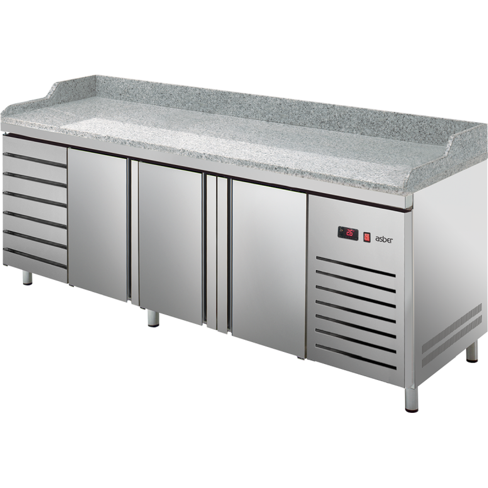 KBS Pizzakühltisch Pizza PKT 3007 3 Türen und 7 Teigschubladen