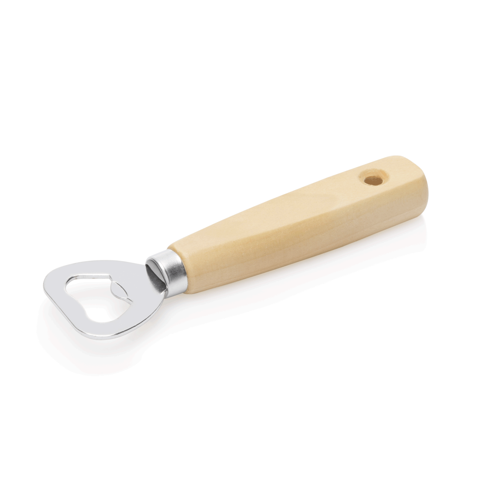 WAS Flaschenöffner Set, 14,5 cm, Set á 12 Stück, verchromt, Holz
