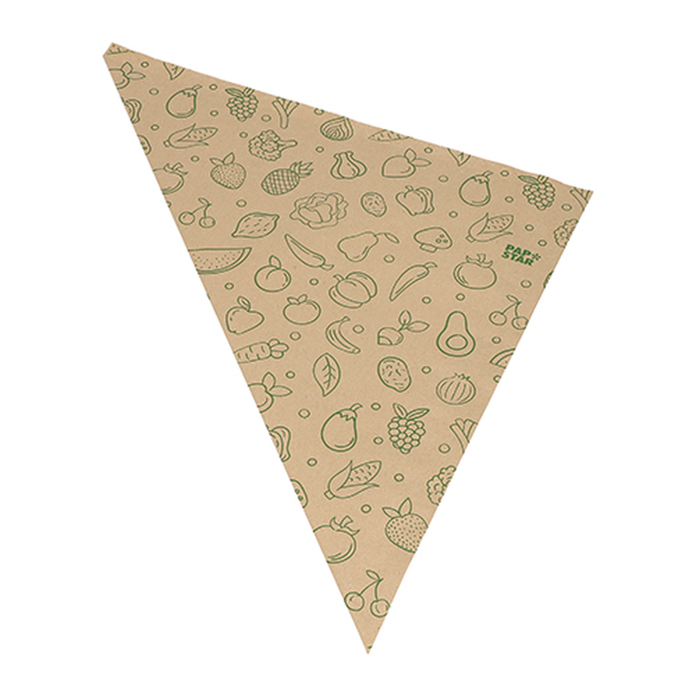 PAPSTAR Spitztüten, Kraftpapier 52,5 cm x 37 cm x 37 cm braun Fruits & Veg
