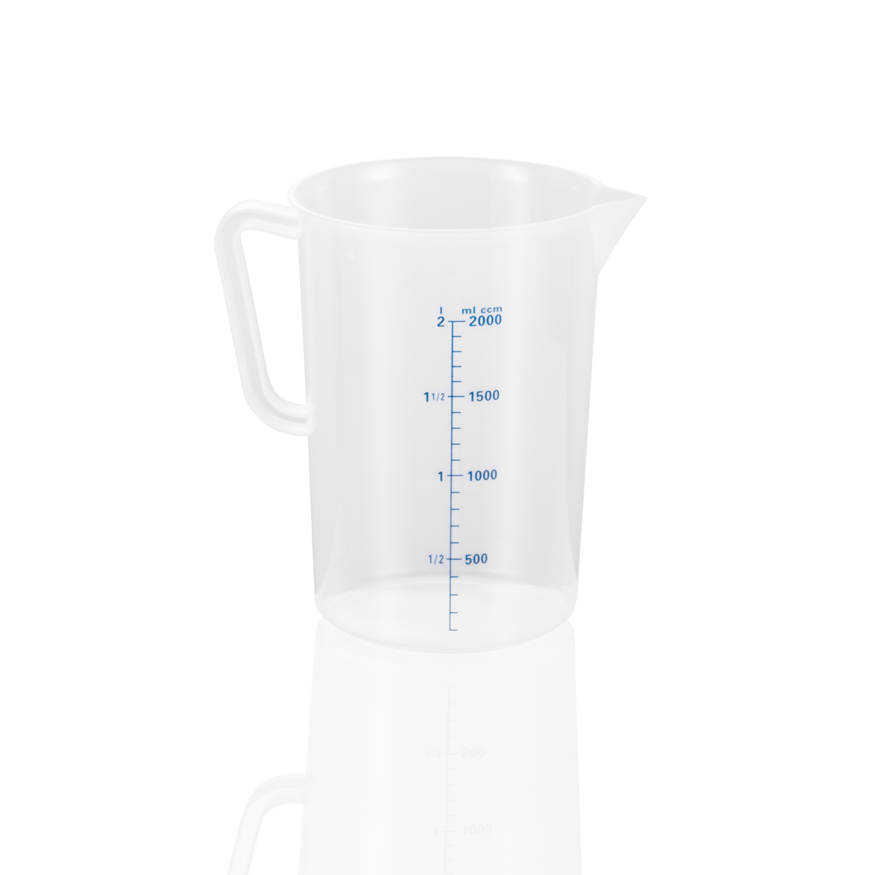 WAS Messbecher, Ø 14,7 cm, 2 ltr., mit 100 ml Skalierung, Polypropylen