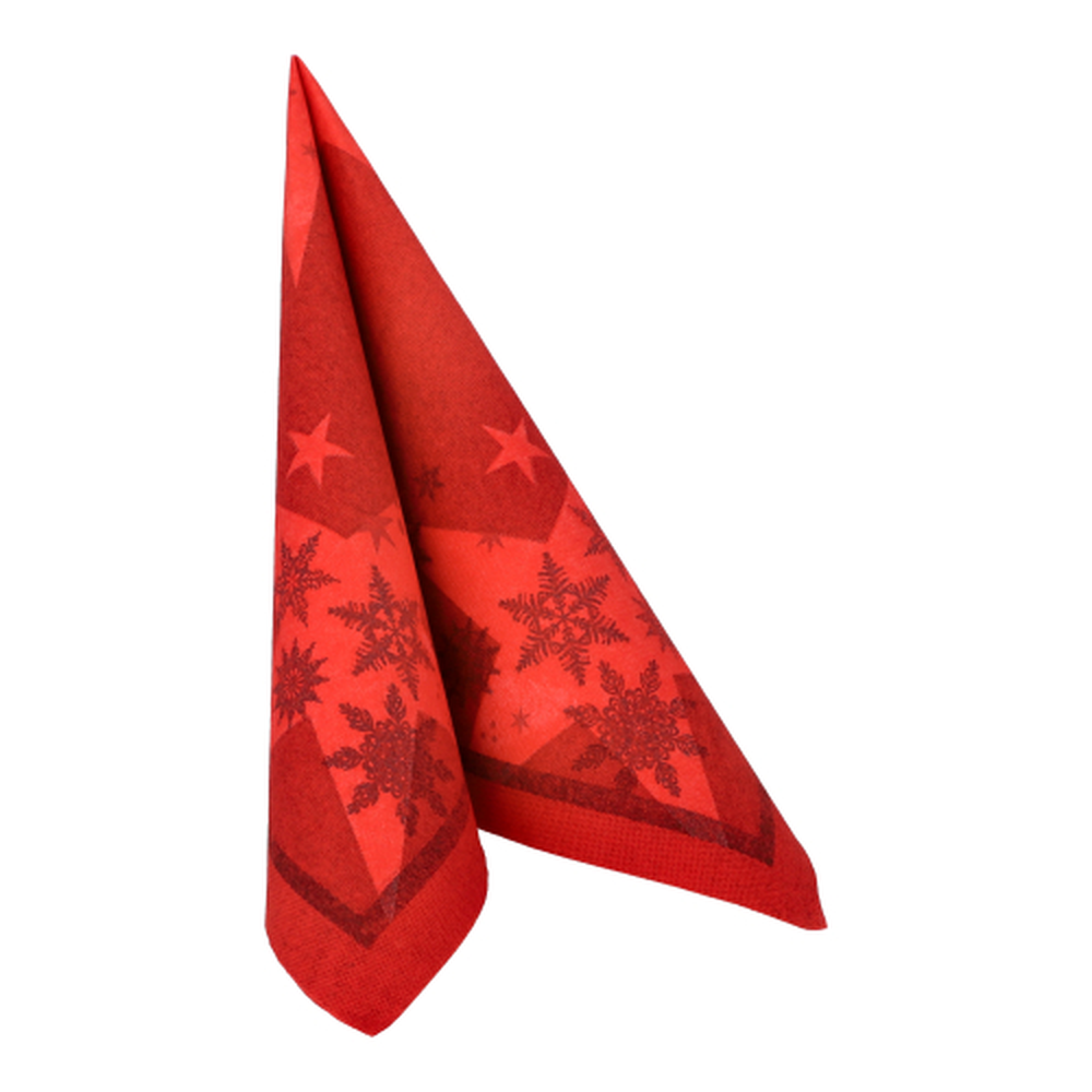 PAPSTAR Servietten ROYAL Collection 1/4-Falz 40 cm x 40 cm rot Stars and 