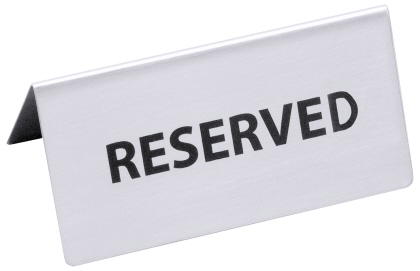 Contacto Tischschild RESERVED beidseitig beschriftet