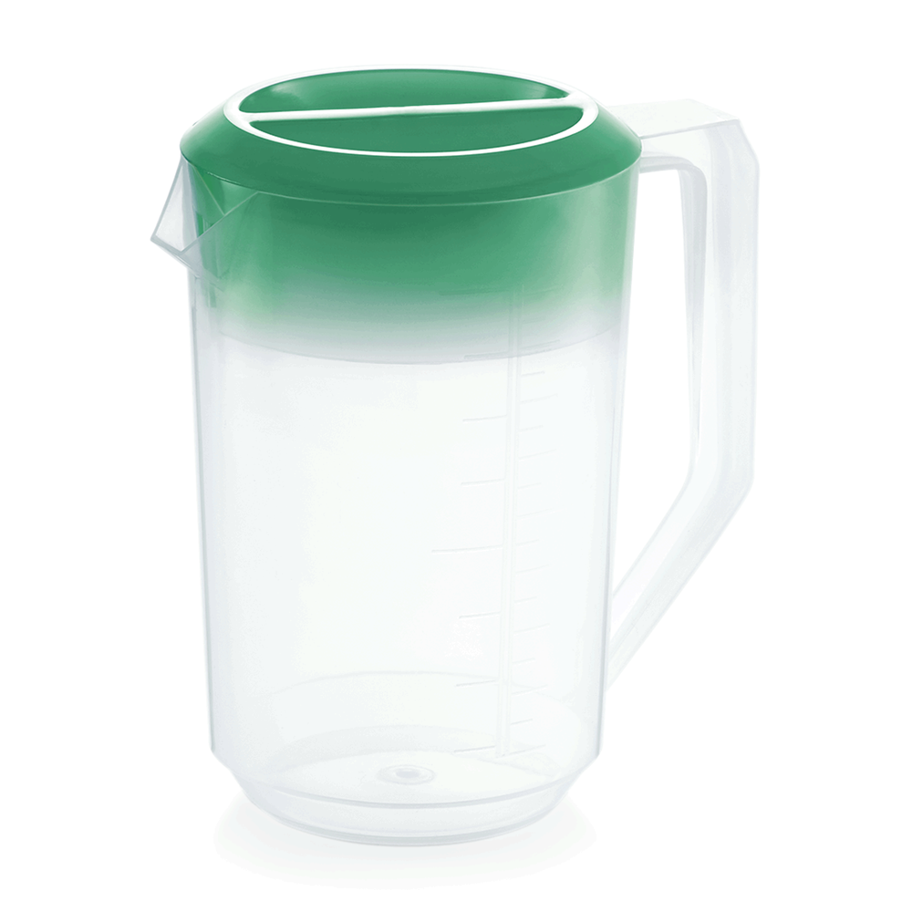 WAS Kanne mit grünem Deckel, 1,8 ltr., Skalierung 100 ml, Polypropylen