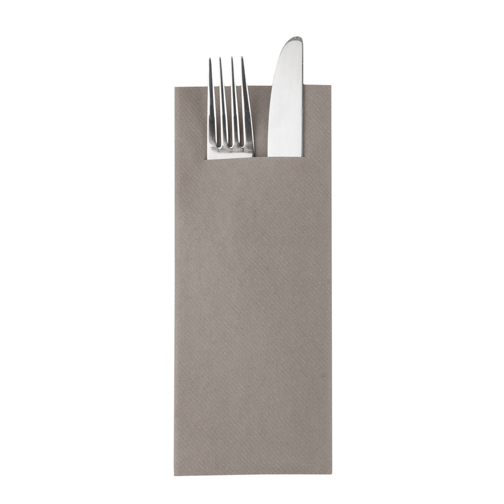 Mank Pocket-Napkins Basic beige grey 40 x 33 cm 1/8 Falz