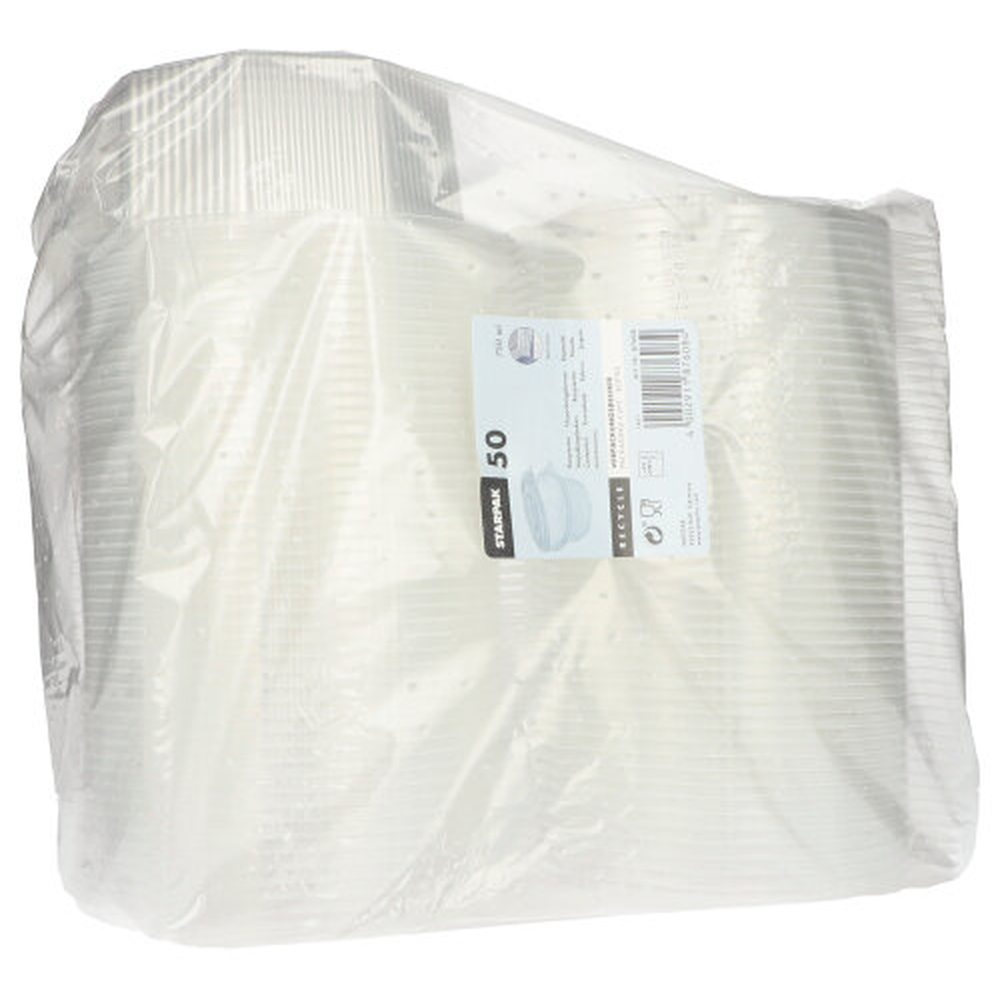 PAPSTAR Verpackungsbecher mit Klappdeckeln, PP 8-eckig 750 ml 6,1 cm x 13 cm