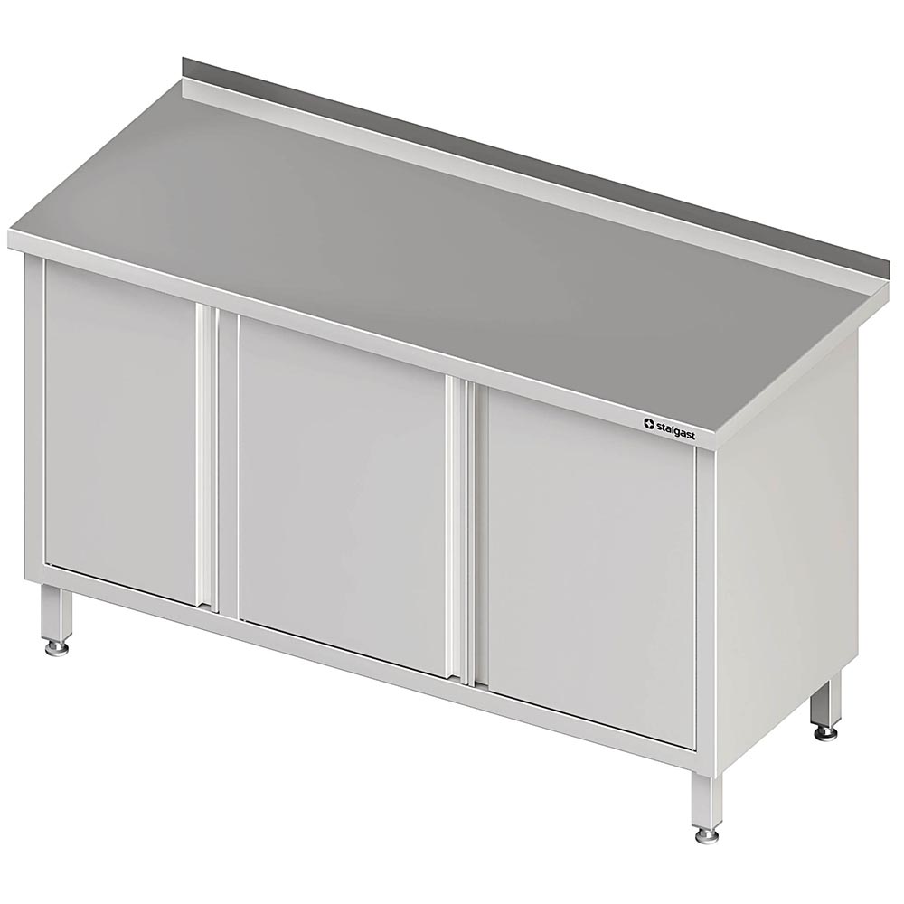 Stalgast Arbeitsschrank mit Flügeltüren 1600x700x850 mm, mit Aufkantung, verschw