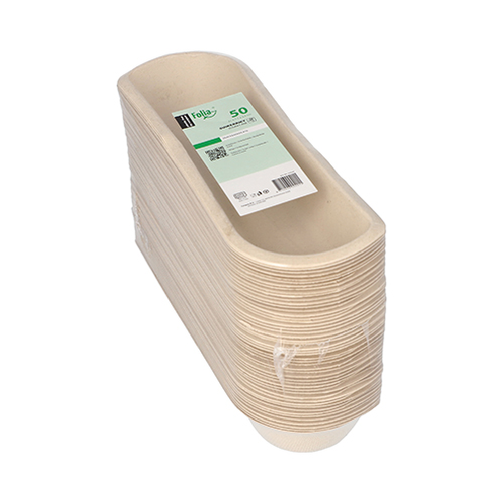 Papstar Snacktrays Zuckerrohr 3,3 cm x 7,1 cm x 21 cm natur