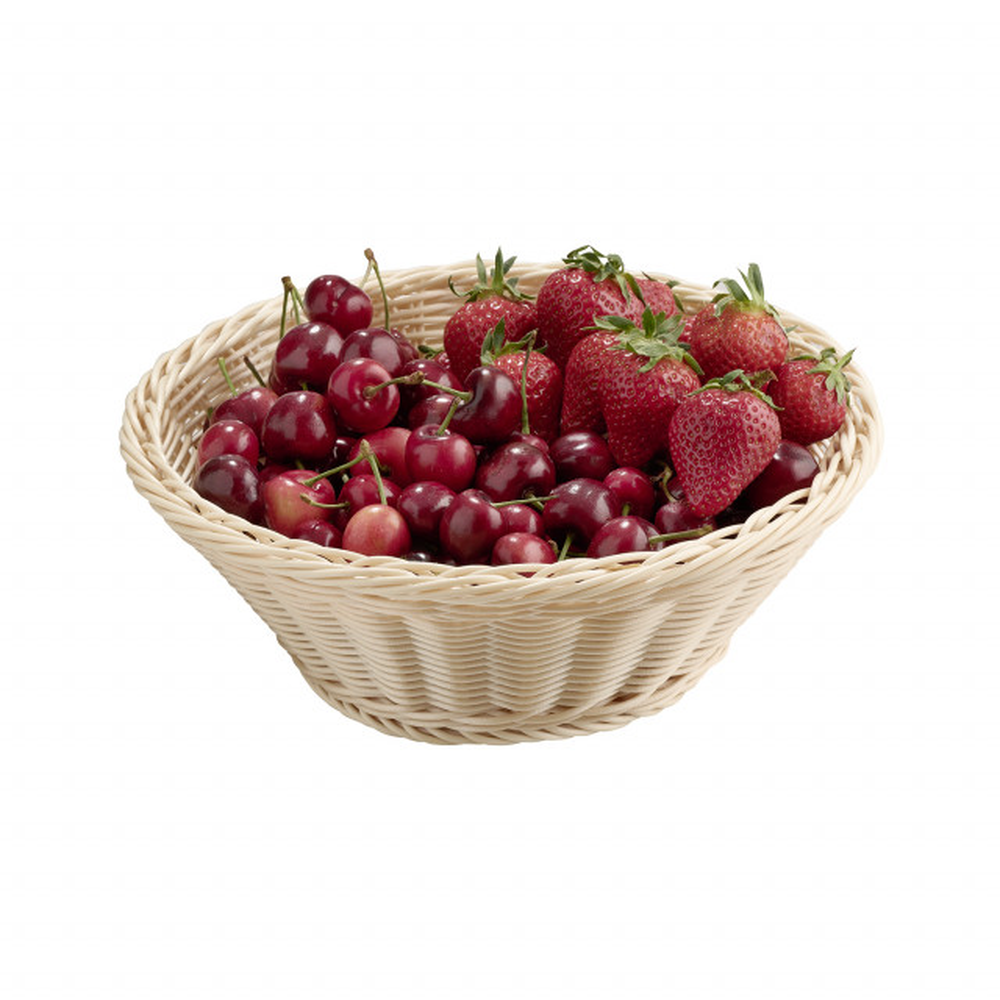 APS Tisch- und Buffetkorb, rund Ø 25,5 cm, Höhe 8,5 cm , Polypropylen, beige