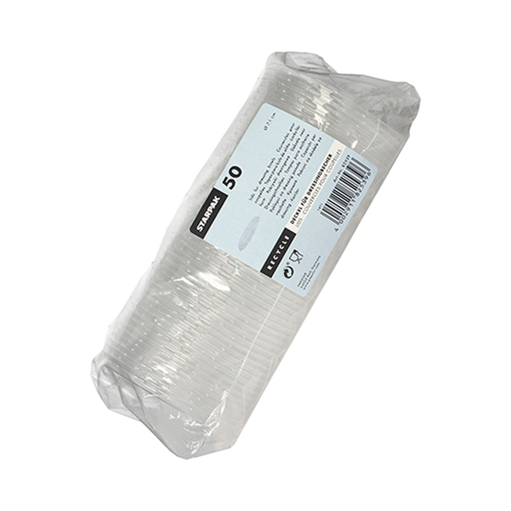 Papstar Deckel für Dressingbecher, PP rund Ø 7,1 cm · 0,5 cm transparent