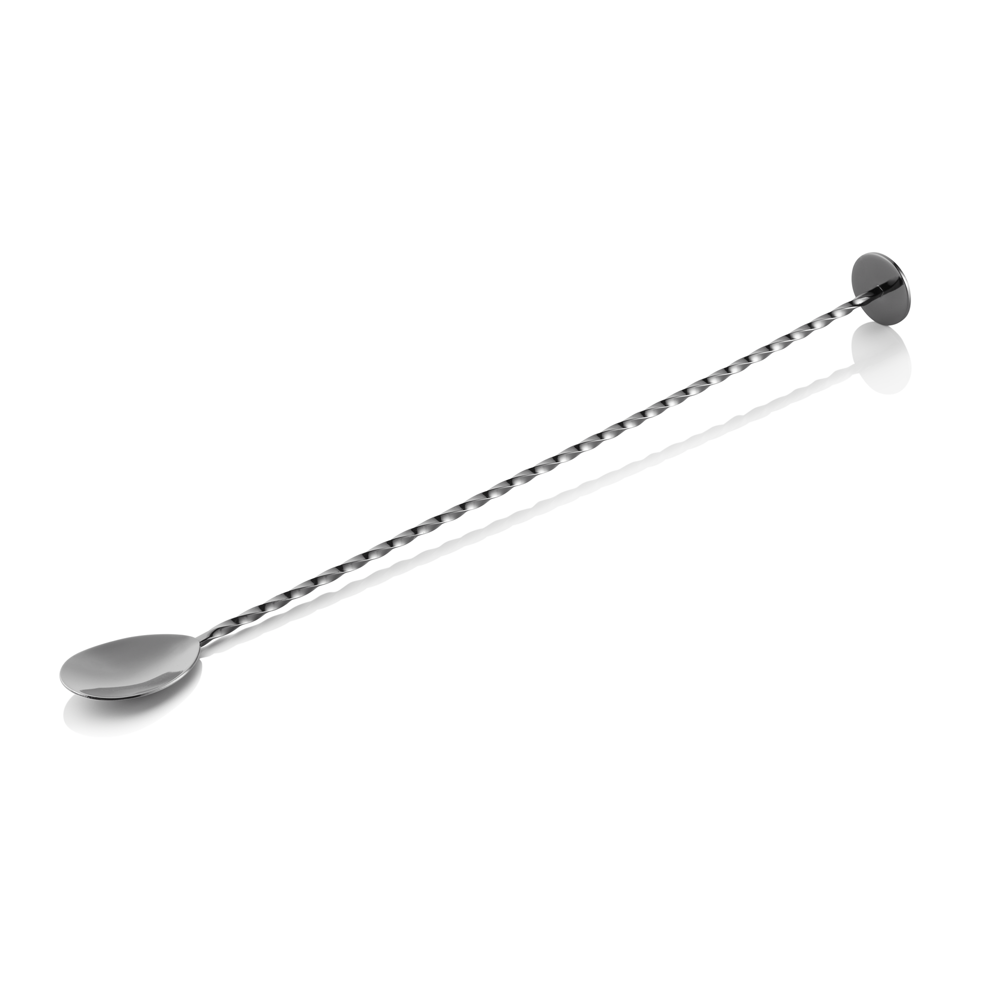 WAS Barlöffel Twisted NOCTURN, mit Stößelende, 33,5 cm, gun metal, Chromnickelst