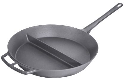 Contacto Eisenguss-Riesenpfanne mit Mittelsteg mit 2 angegoss.