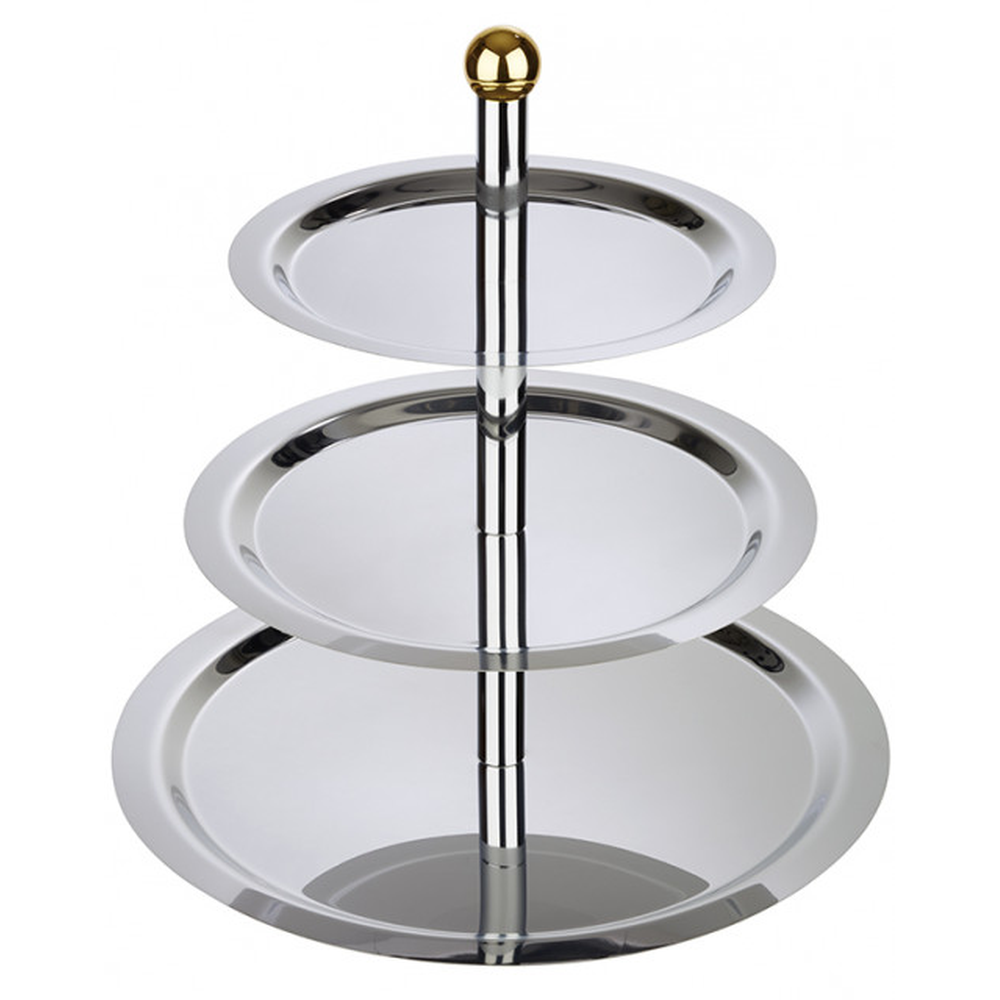 APS Etagere -Finesse-, 3-stufig ca. Ø 48/38/32 cm, Höhe 50 cm , Edelstahl