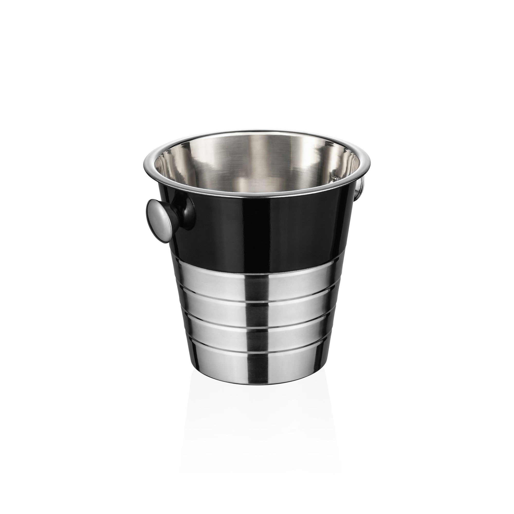 WAS Wein-/Sektkühler, Ø 22 cm, Höhe 21 cm, schwarz, Chromnickelstahl, PVD-Beschi