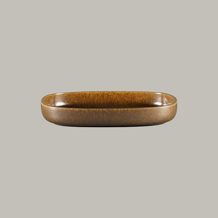  RAK Platte oval tief - rust Länge: 30 cm / Breite: 20.4 cm / Höhe : 4.5 cm / In