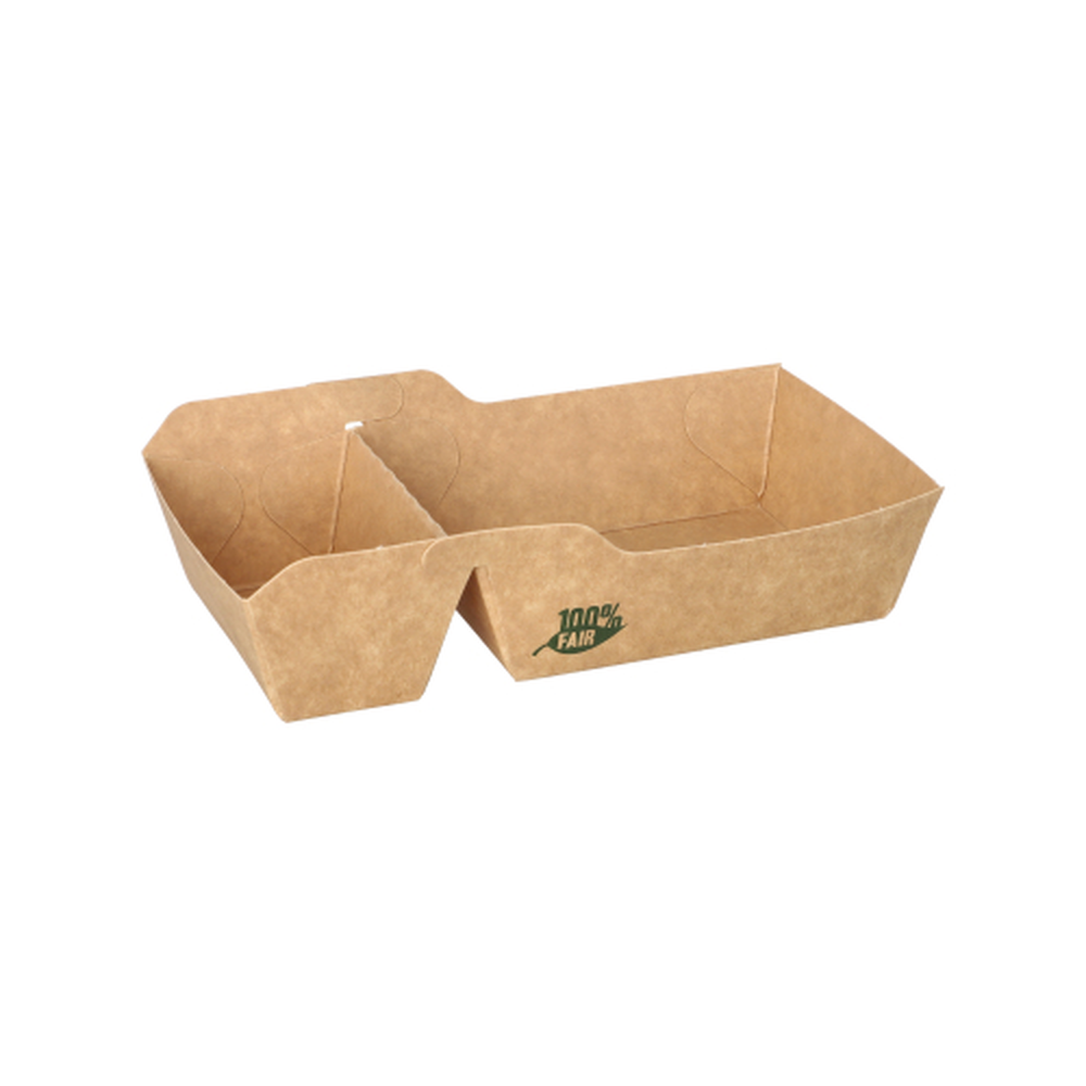 PAPSTAR Pommes-Frites-Trays, Pappe pure 2-geteilt 3,5 cm x 7 cm x 14,5 cm b