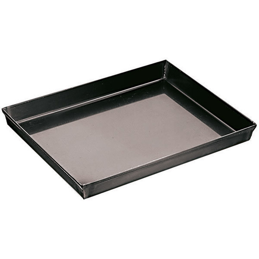 APS Pizzaform 60 x 40 cm, H: 2,5 cm , Blaublech, Rand umgelegt