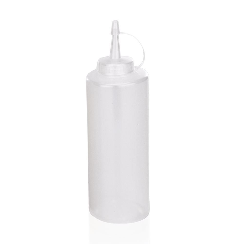 WAS Quetschflasche Set, Ø 7 cm, 0,45 ltr., transparent, Set á 6 Stück, Polyethyl