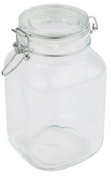 APS Glas 12 x 12 cm, H: 22 cm, 2 Liter , mit luftdichtem Klappdeckel