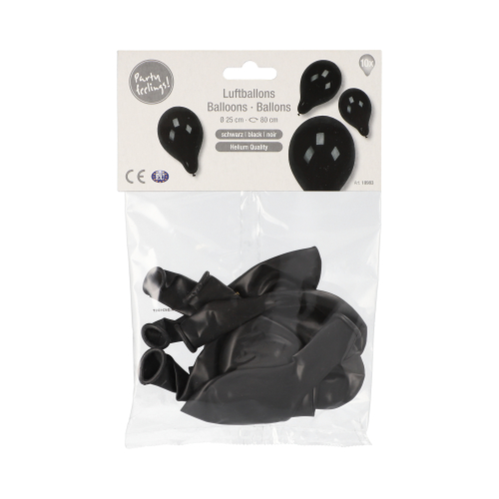 Papstar Luftballons Ø 25 cm schwarz