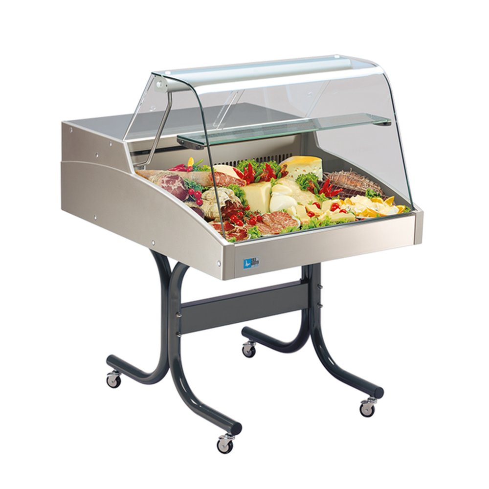 KBS Mehrzweckvitrine Super 1500 C mit gebogenem Glasaufbau