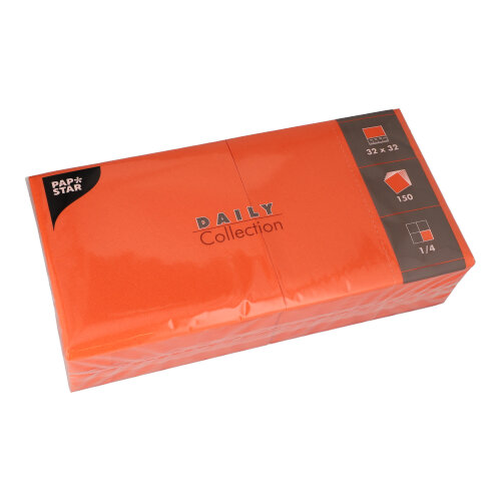 Papstar Servietten "DAILY Collection" 1/4-Falz 32 cm x 32 cm nektarine