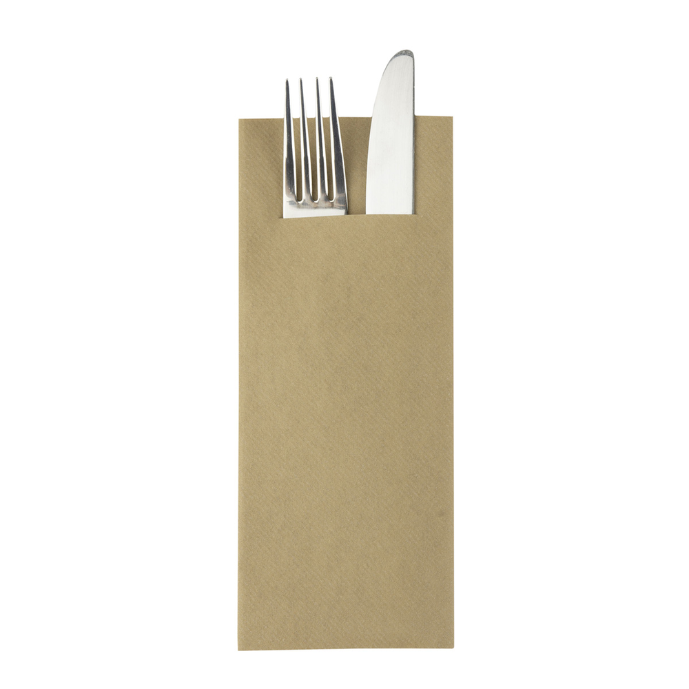 Mank Pocket-Napkins Basic naturbraun 40 x 33 cm 1/8 Falz