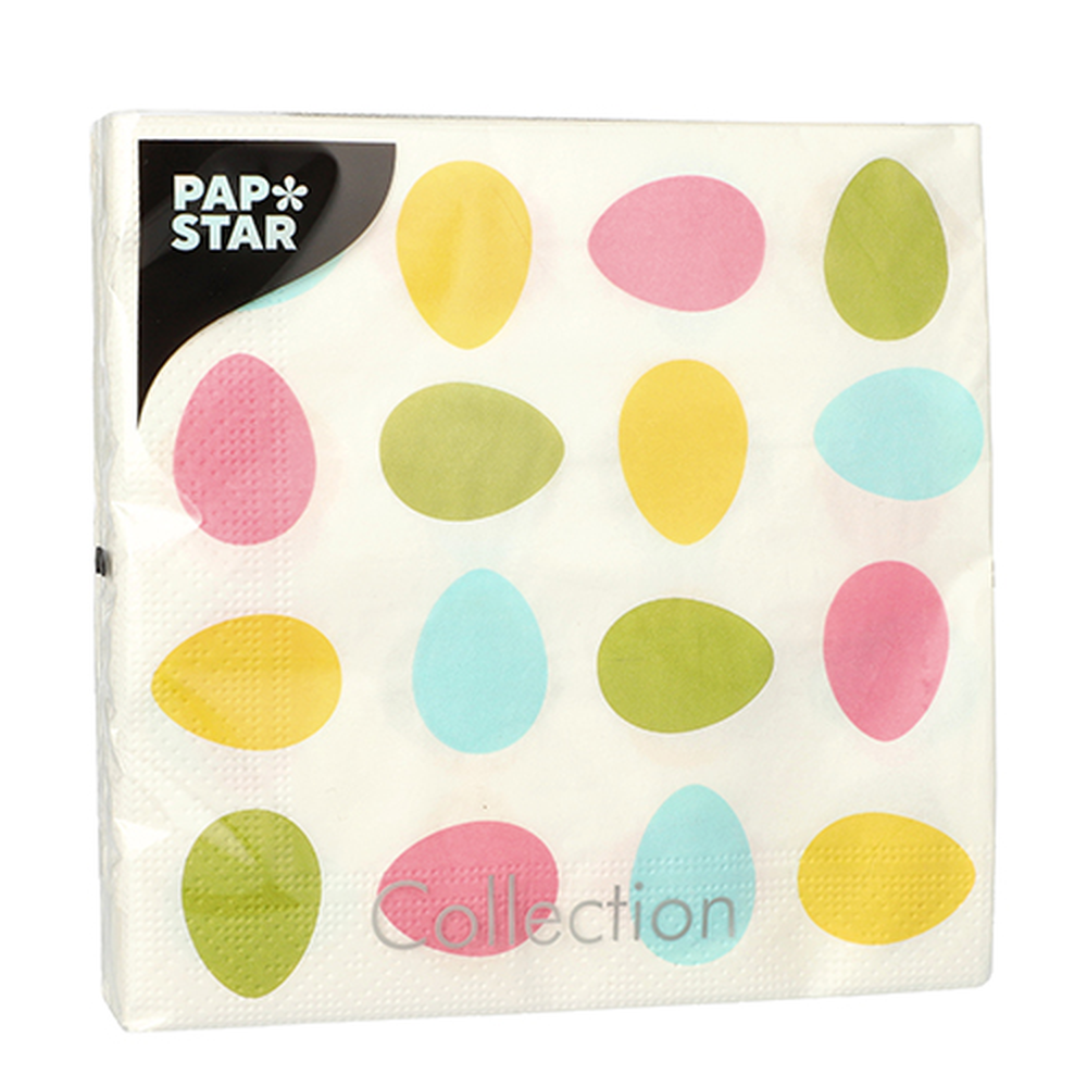 Papstar Servietten, 3-lagig 1/4-Falz 33 cm x 33 cm "Ägg"