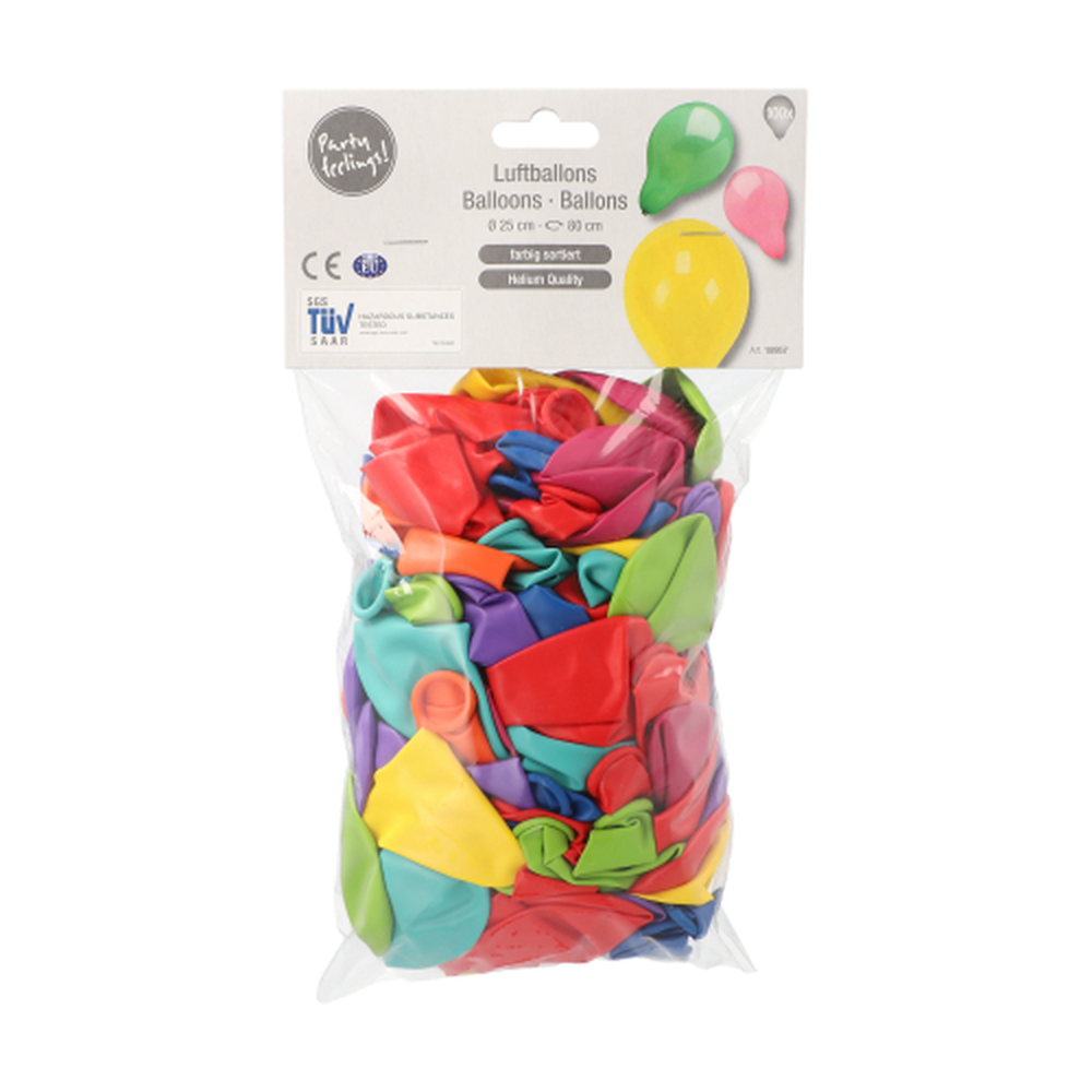Papstar Luftballons rund Ø 25 cm farbig sortiert