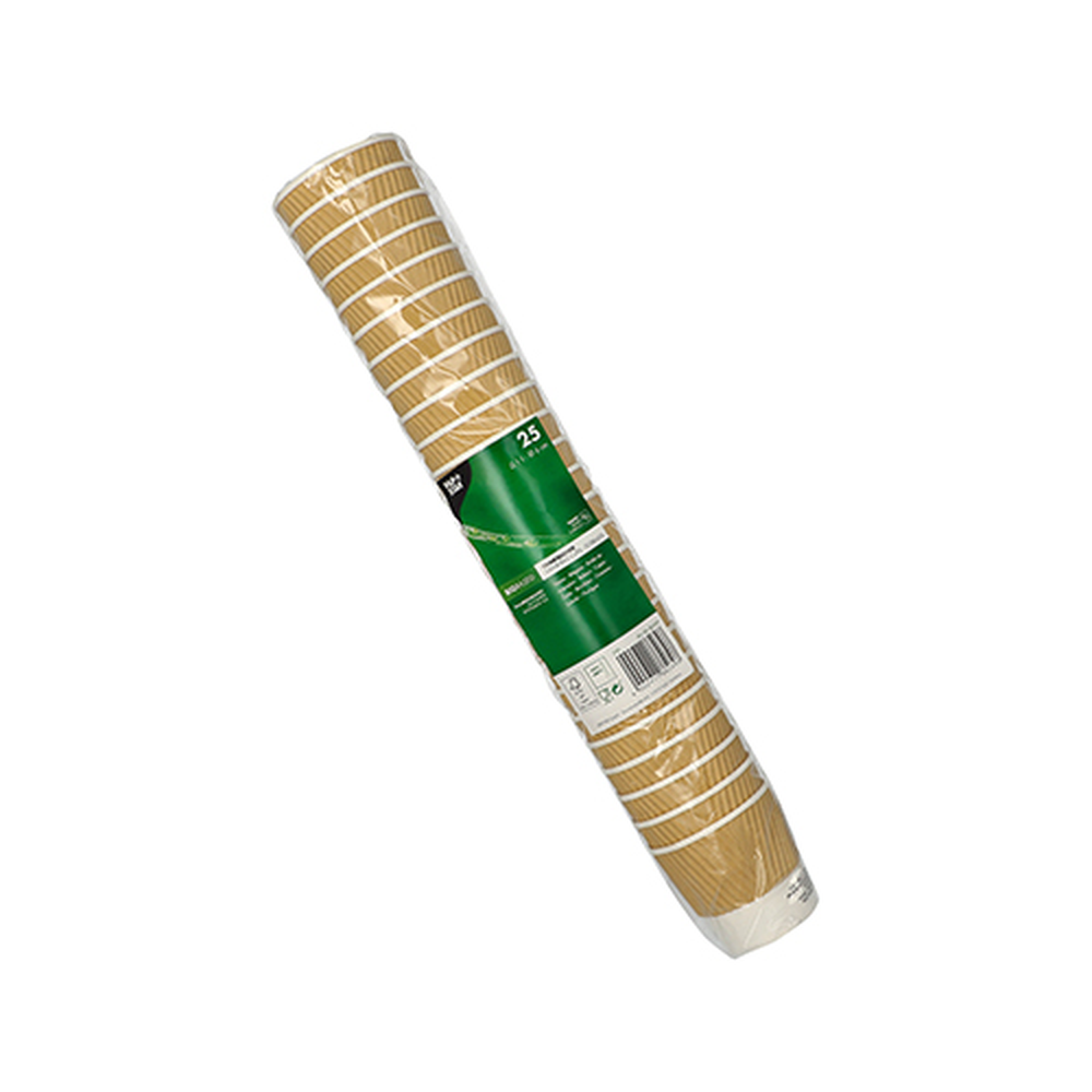 Papstar Trinkbecher, Pappe 0,1 l Ø 6 cm · 6 cm natur Ripple Wall