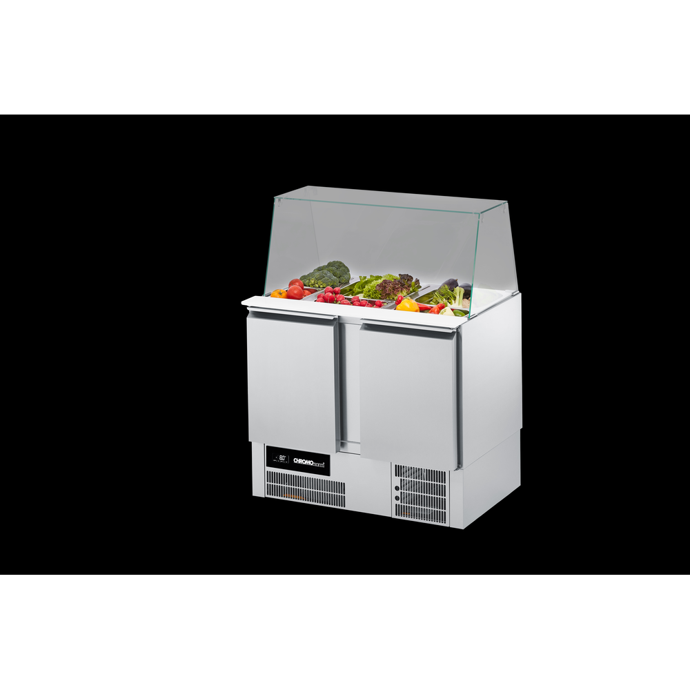 Chromonorm Belegstation / Pizzakühltisch BR 795, GN 1/1, 2 Türen - 950x680x830/1
