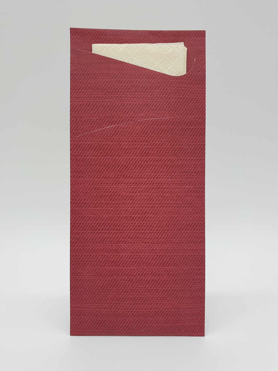 Duni Sacchetto Zelltuch 190 x 85 mm bordeaux/cream