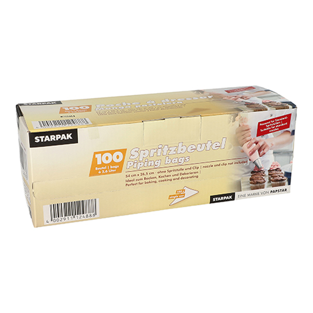 Papstar Spritzbeutel 2,6 l 54 cm x 26,5 cm transparent
