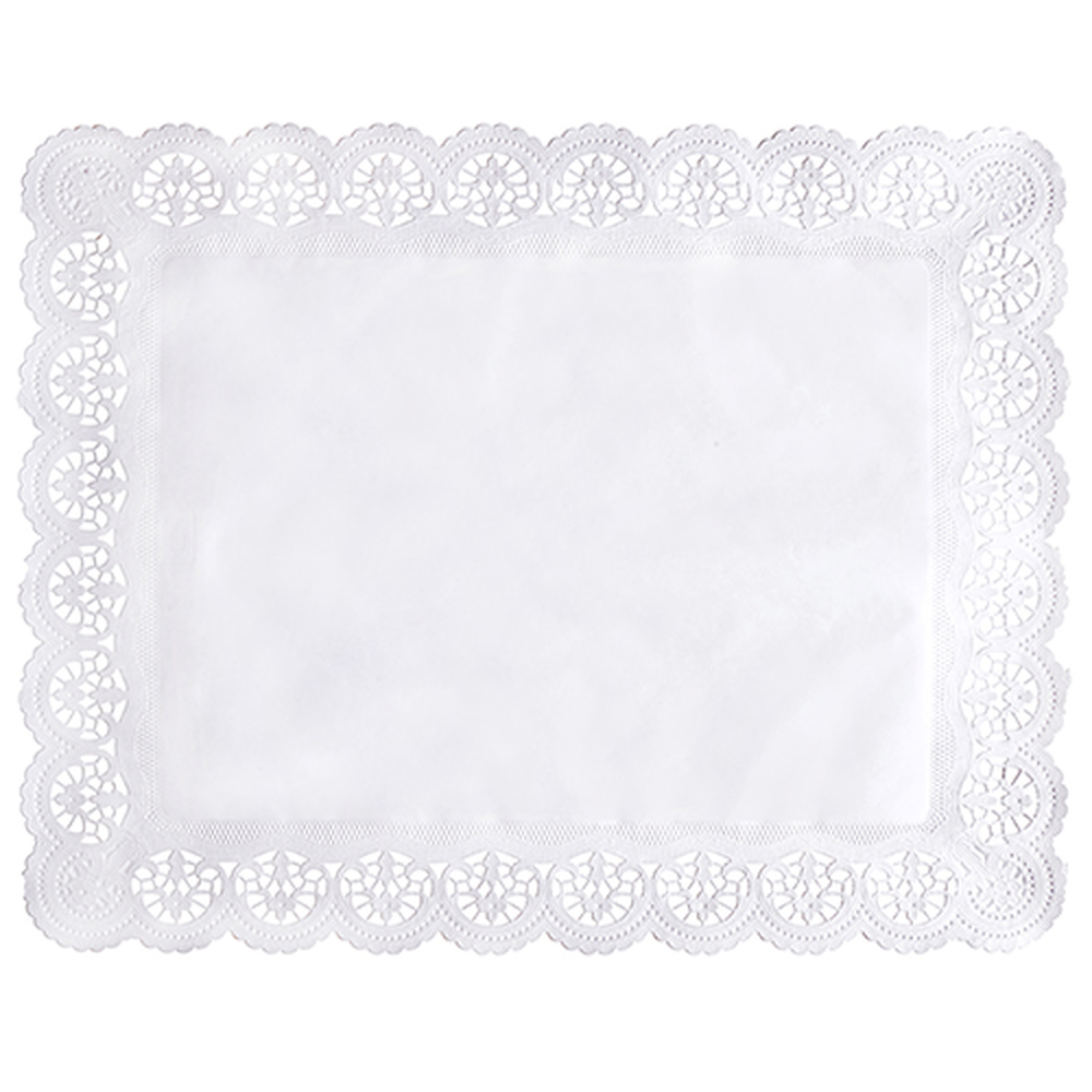 Papstar Spitzenpapiere eckig 46 cm x 36 cm weiss