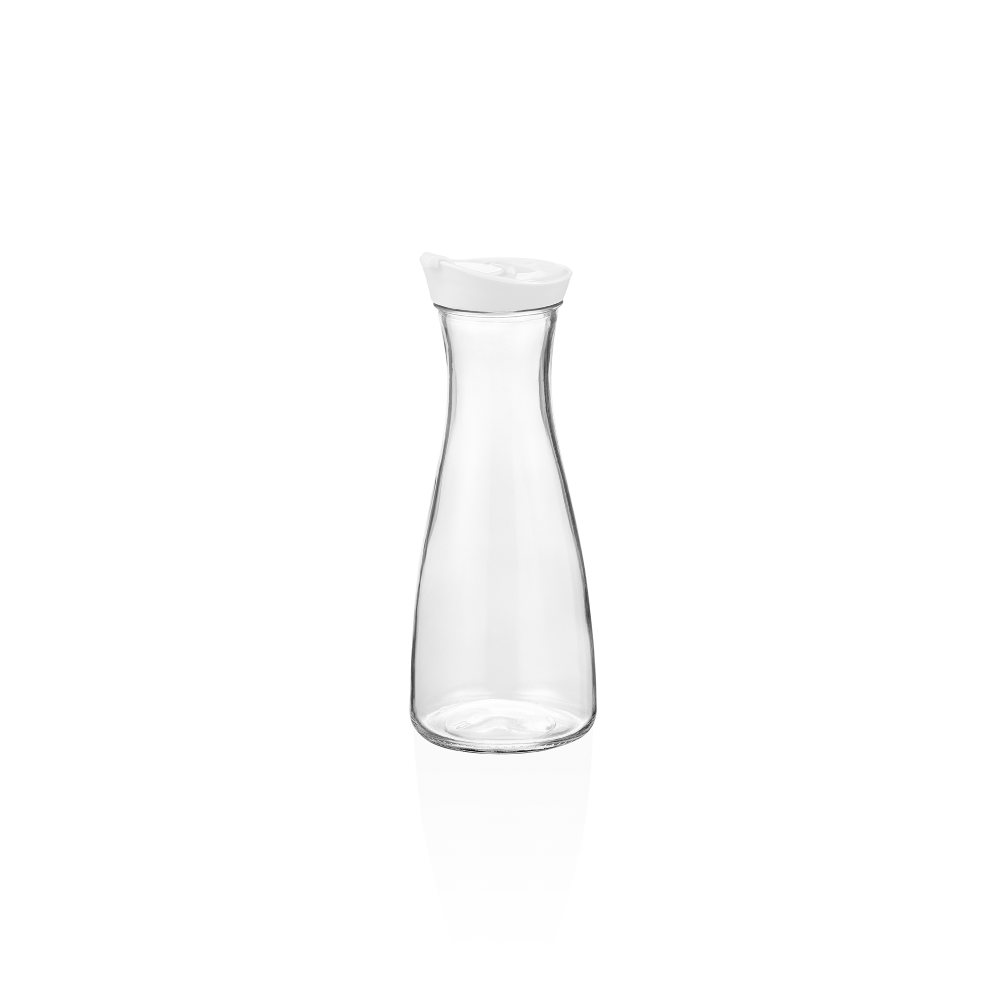WAS Karaffe mit weißem Deckel, 1,0 ltr., Ø 10 cm, Kunststoff, Glas