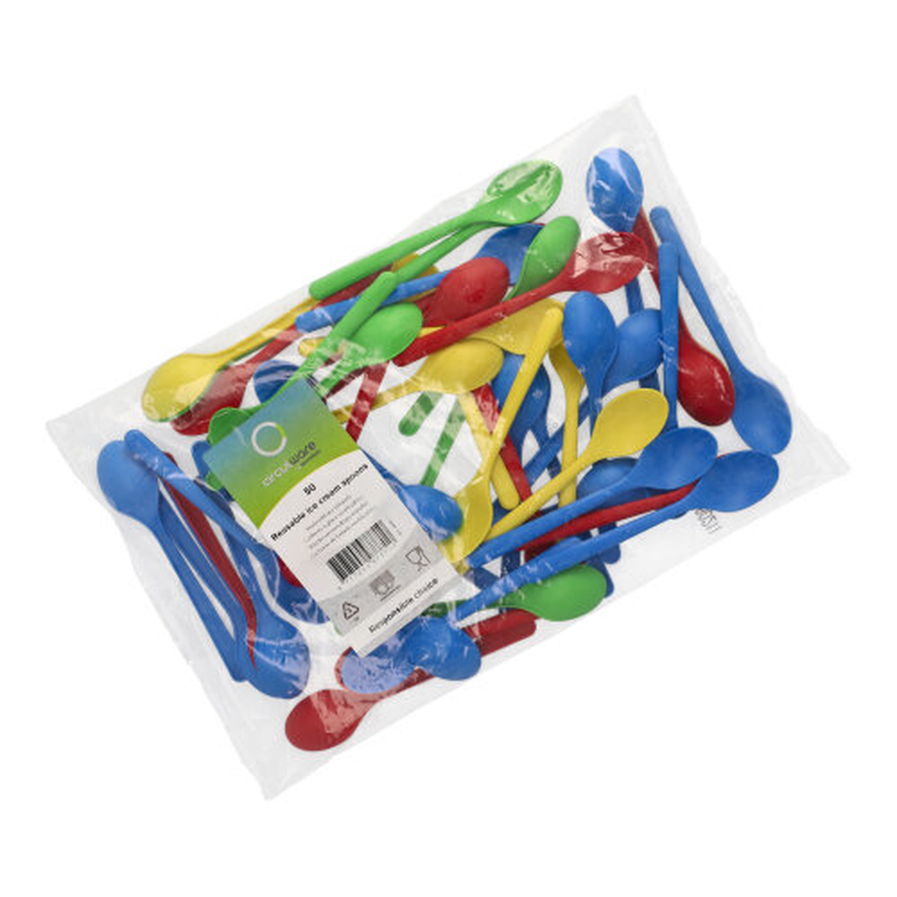 Papstar "Circulware" Mehrweg-Eislöffel PP-MF 13 cm farbig sortiert extra stabil